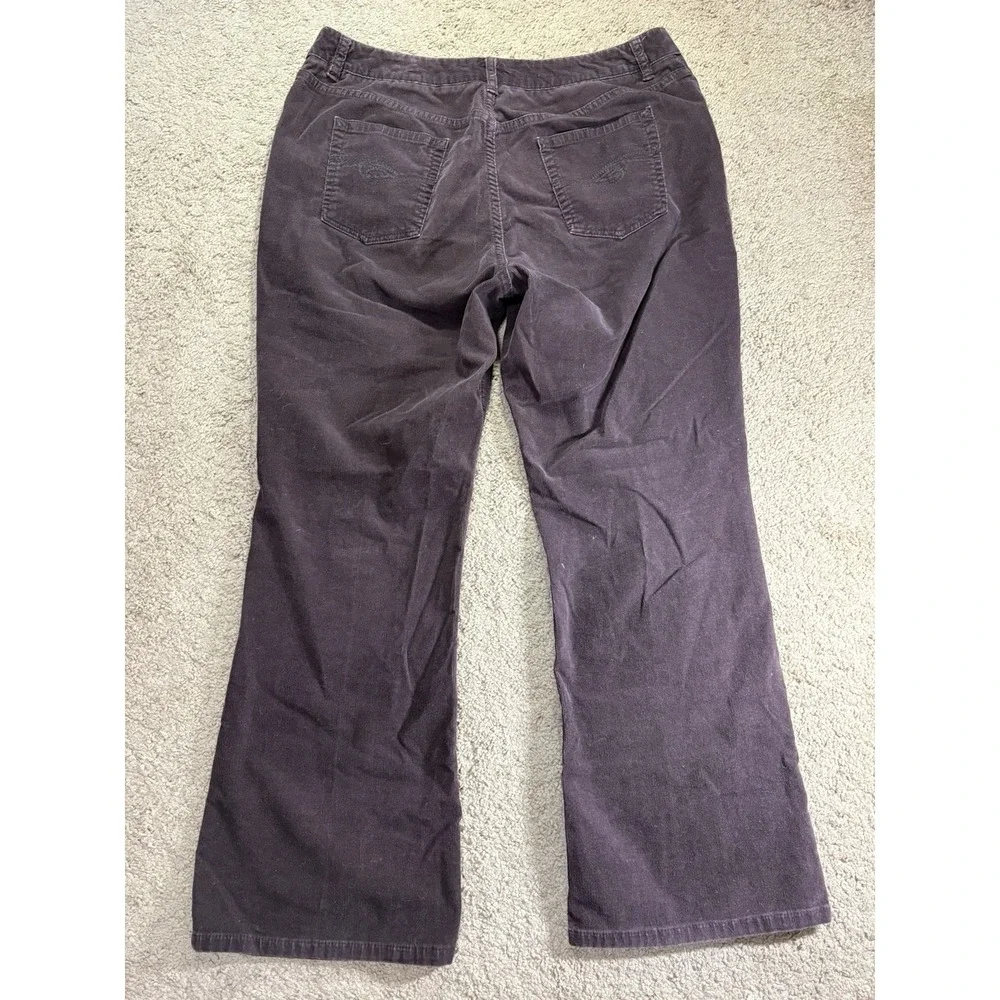 Chicos Corduroy Pants Women 2.5/14 Short Brown Mid-Rise Bootcut Pockets‎ 90's
